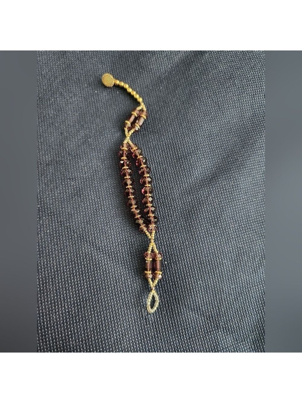 Guatemalan Genuine Amethyst & Gold Bead Bracelet